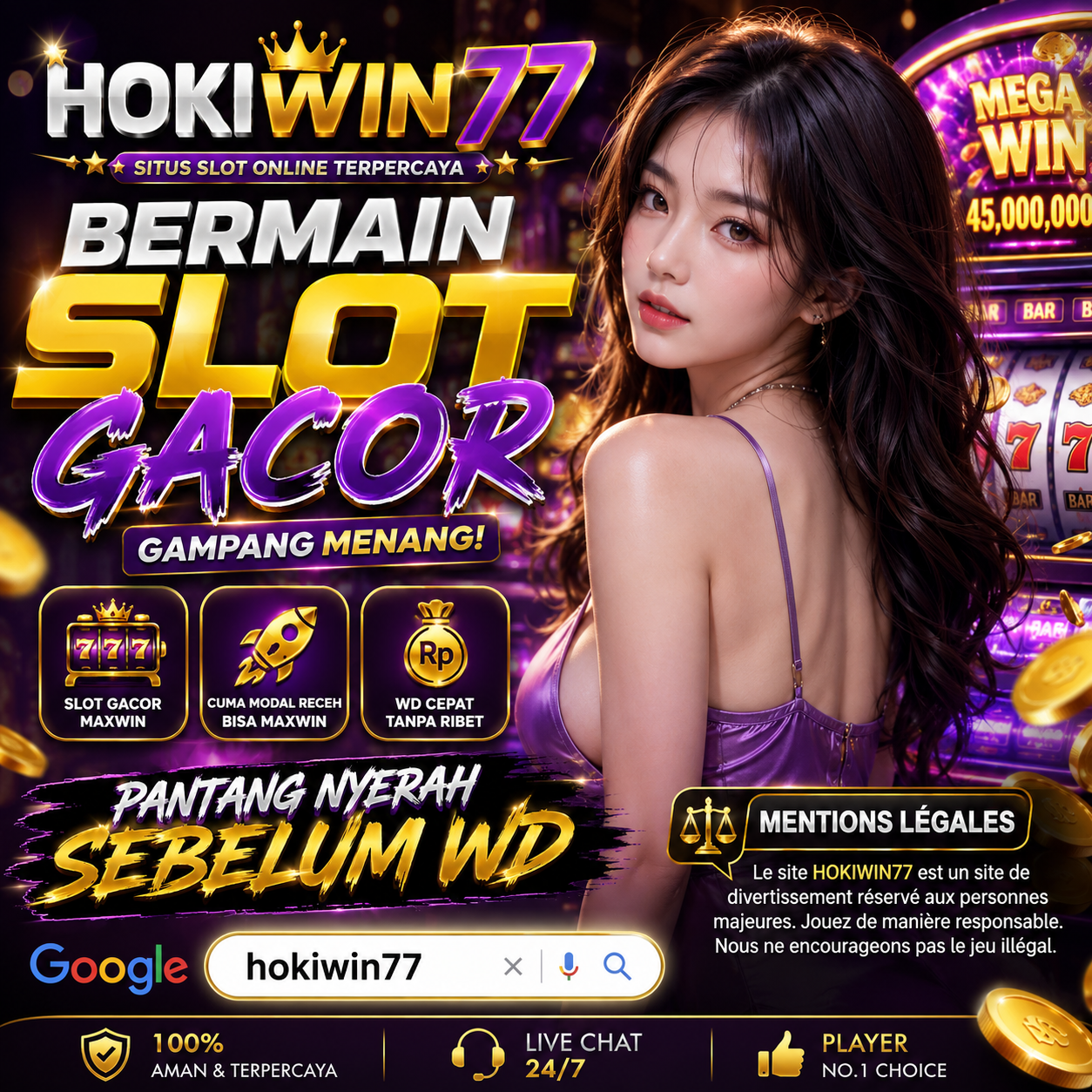 Hokiwin77 Bermain Slot Gacor Ada Mentions légales Pantang Nyerah Sebelum Wd