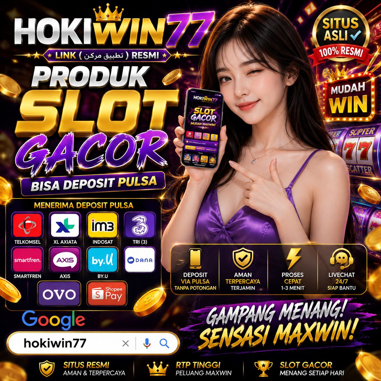 Hokiwin77 ˙ᵕ˙ Link (تطبيق مركن) Resmi Produk Slot Gacor Bisa Deposit Pulsa
