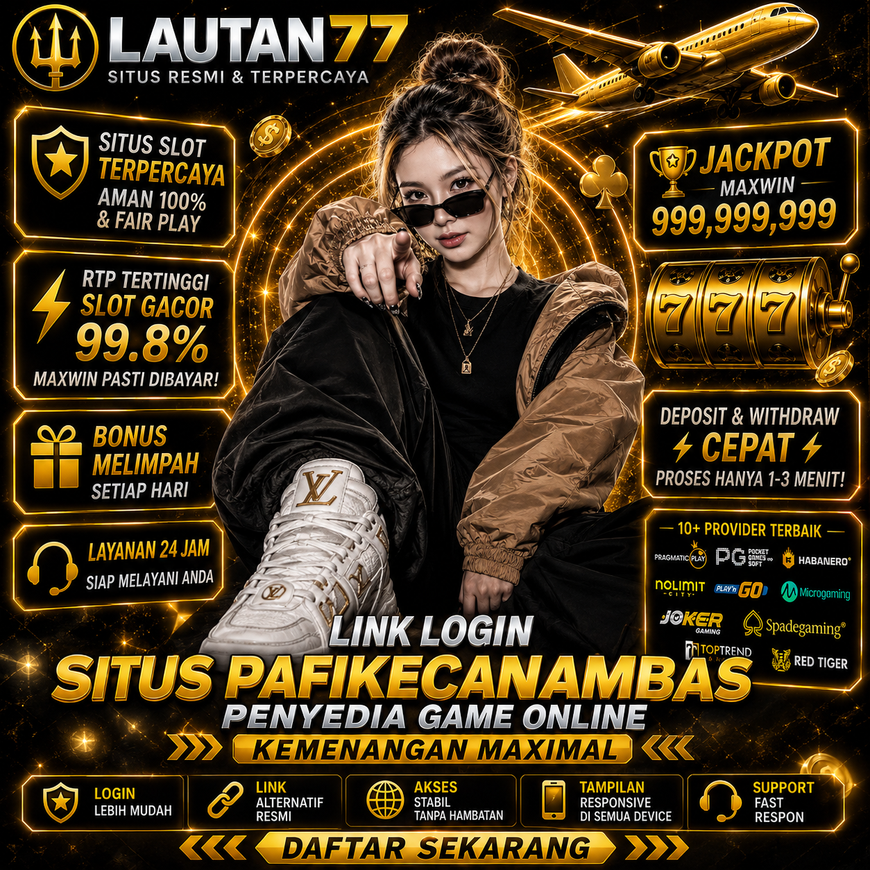 Banner Lautan77 link login situs penyedia game online